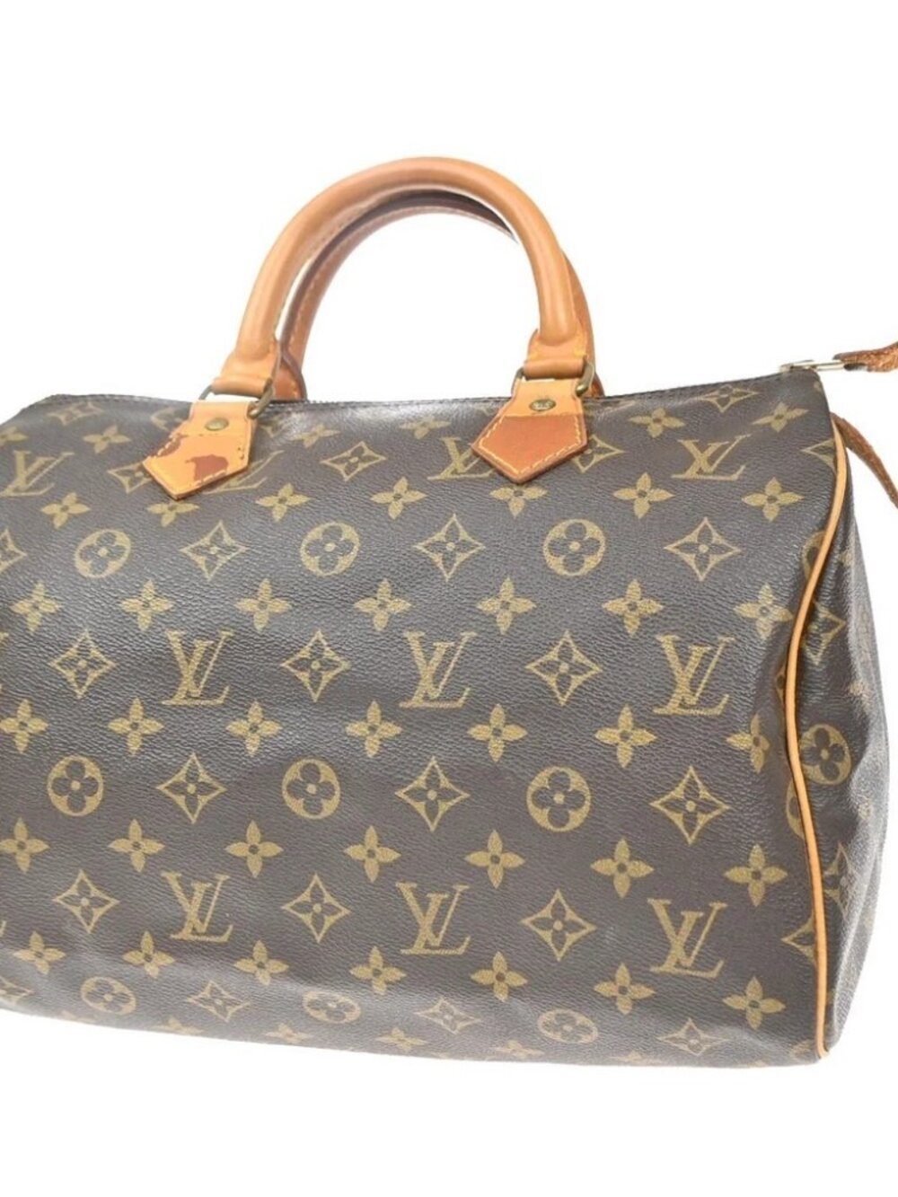 LOUIS VUITTON Speedy 30 Travel Hand Bag Monogram Leather Brown